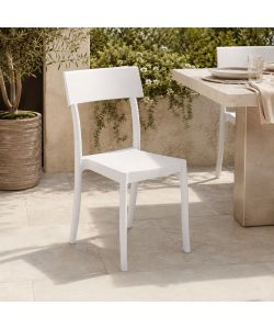 Domo Mea Sedia Milly Bianca in Polipropilene per Interni ed Esterni - 46,5x50x85 cm