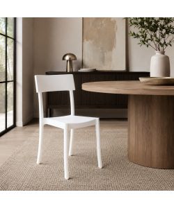 Domo Mea Sedia Milly Bianca in Polipropilene per Interni ed Esterni - 46,5x50x85 cm