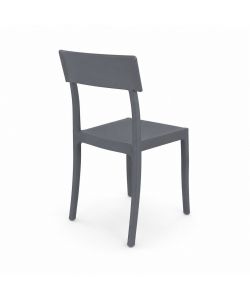 Domo Mea Sedia Milly in Polipropilene Grigio Metallo - Ideale per Interni ed Esterni