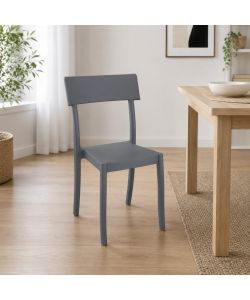 Domo Mea Sedia Milly in Polipropilene Grigio Metallo - Ideale per Interni ed Esterni