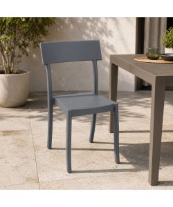 Domo Mea Sedia Milly in Polipropilene Grigio Metallo - Ideale per Interni ed Esterni