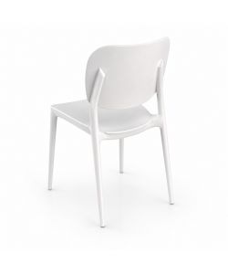 Domo Mea Sedia Orbita Vetroresina Bianca, Ampio Schienale 45x56x84 cm