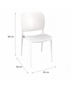 Domo Mea Sedia Orbita Vetroresina Bianca, Ampio Schienale 45x56x84 cm