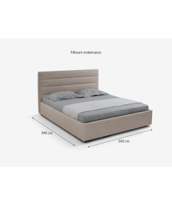 Domo Mea Letto Matrimoniale Nuvola Tortora con Contenitore 160x190 cm