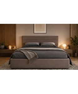Domo Mea Letto Matrimoniale Nuvola Tortora con Contenitore 160x190 cm