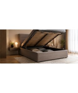 Domo Mea Letto Matrimoniale Nuvola Tortora con Contenitore 160x190 cm
