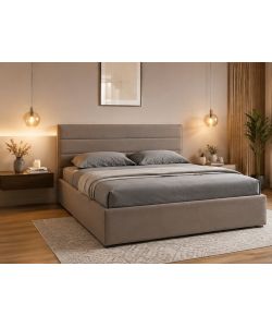 Domo Mea Letto Matrimoniale Nuvola Tortora con Contenitore 160x190 cm