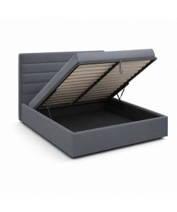 Domo Mea Letto Matrimoniale Nuvola Grigio con Contenitore 160x190 cm