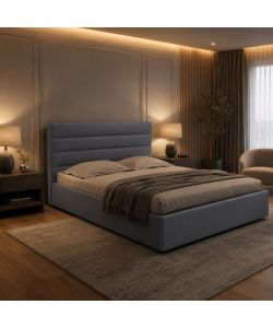 Domo Mea Letto Matrimoniale Nuvola Grigio con Contenitore 160x190 cm