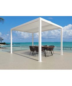 Verdelook Pergola Bioclimatica 3x3 m Bianca - Alluminio, Lame Orientabili - Resistente e Facile da Usare per Spazi Esterni Eleganti