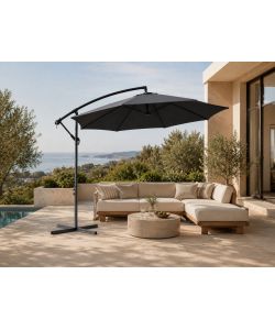 Ombrellone da Giardino a Braccio Laterale 3 m in Alluminio Grigio Antracite - Domo Mea