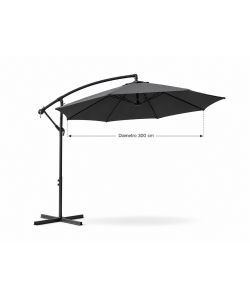 Ombrellone da Giardino a Braccio Laterale 3 m in Alluminio Grigio Antracite - Domo Mea