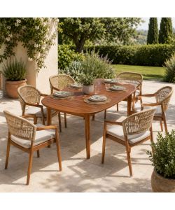 Domo Mea Tavolo Estensibile Ischia Acacia Oliato 180-240 cm Giardino
