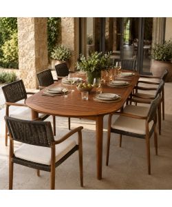 Domo Mea Tavolo Estensibile Ischia Acacia Oliato 180-240 cm Giardino