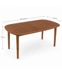 Domo Mea Tavolo Estensibile Ischia Acacia Oliato 180-240 cm Giardino