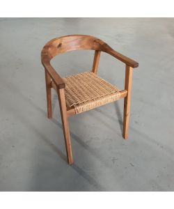 Domo Mea Poltrona Tropea Intrecciata in Legno di Acacia 59x63 H74 cm per Giardino e Terrazzo