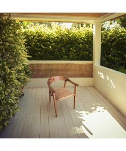 Domo Mea Poltrona Tropea Intrecciata in Legno di Acacia 59x63 H74 cm per Giardino e Terrazzo