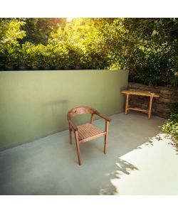 Domo Mea Poltrona Tropea Intrecciata in Legno di Acacia 59x63 H74 cm per Giardino e Terrazzo