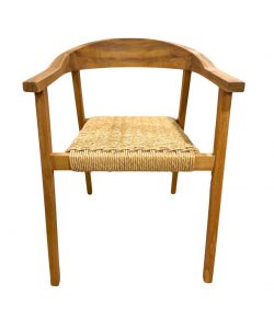 Domo Mea Poltrona Tropea Intrecciata in Legno di Acacia 59x63 H74 cm per Giardino e Terrazzo