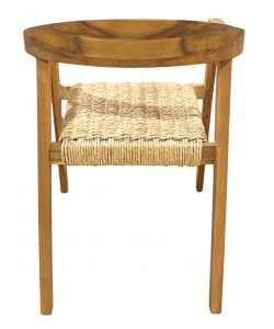 Domo Mea Poltrona Tropea Intrecciata in Legno di Acacia 59x63 H74 cm per Giardino e Terrazzo