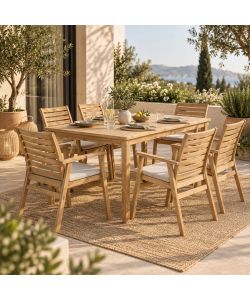Domo Mea Tavolo da Giardino Eloise in Acacia Rosato - 170x90x75 cm