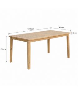 Domo Mea Tavolo da Giardino Eloise in Acacia Rosato - 170x90x75 cm