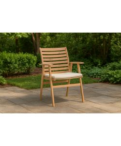 Domo Mea Sedia da Giardino Eloise in Acacia con Cuscino Confortevole