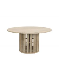 Set Cairns Tavolo Tondo 150x75 cm + 5 Sedie in Acacia