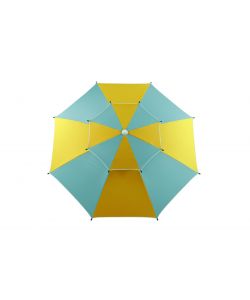 Dr. C. Ombrellone da Spiaggia Antivento Doppio Tetto 240 cm Blu Tiffany-Giallo