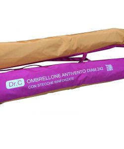 Dr. C. Ombrellone da Spiaggia Antivento 240cm Fucsia-Arancio con Protezione UV50+