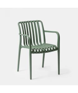 Domo Mea Sedia da giardino Breeze Verde Salvia con braccioli in Polipropilene