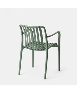Domo Mea Sedia da giardino Breeze Verde Salvia con braccioli in Polipropilene