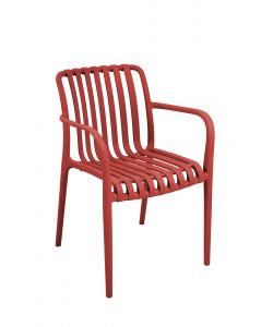 Domo Mea Sedia da giardino Breeze Rossa con braccioli in Polipropilene