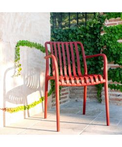 Domo Mea Sedia da giardino Breeze Rossa con braccioli in Polipropilene