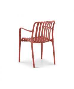 Domo Mea Sedia da giardino Breeze Rossa con braccioli in Polipropilene