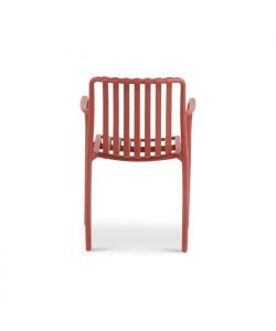 Domo Mea Sedia da giardino Breeze Rossa con braccioli in Polipropilene