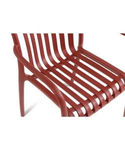 Domo Mea Sedia da giardino Breeze Rossa con braccioli in Polipropilene