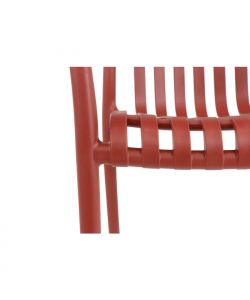 Domo Mea Sedia da giardino Breeze Rossa con braccioli in Polipropilene