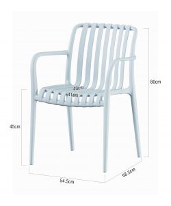 Domo Mea Sedia da giardino Breeze Azzurro con braccioli in Polipropilene