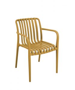 Domo Mea Sedia da giardino Breeze Giallo Senape con braccioli in Polipropilene