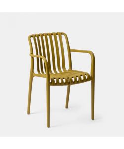 Domo Mea Sedia da giardino Breeze Giallo Senape con braccioli in Polipropilene