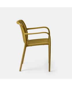 Domo Mea Sedia da giardino Breeze Giallo Senape con braccioli in Polipropilene