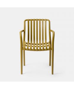 Domo Mea Sedia da giardino Breeze Giallo Senape con braccioli in Polipropilene