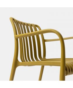 Domo Mea Sedia da giardino Breeze Giallo Senape con braccioli in Polipropilene