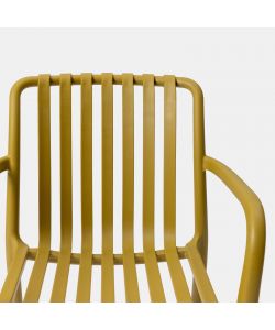 Domo Mea Sedia da giardino Breeze Giallo Senape con braccioli in Polipropilene