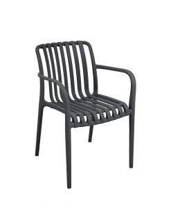 Domo Mea Sedia da giardino Breeze Grigio Antracite con braccioli in Polipropilene