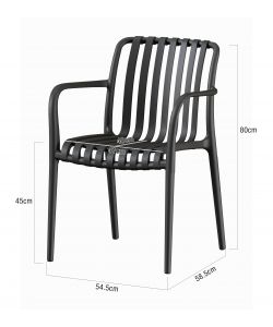 Domo Mea Sedia Breeze da Esterno Grigio Antracite - Design Moderno Impilabile