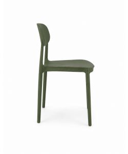 Sedia Impilabile in Polipropilene Verde Scuro h 75,5 cm Design Moderno - Mood Domo Mea