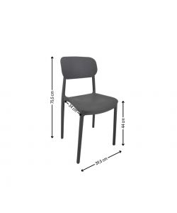 Domo Mea Sedia Mood Grigio Scuro - Design Moderno e Impilabile