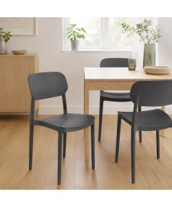Domo Mea Sedia Mood Grigio Scuro - Design Moderno e Impilabile